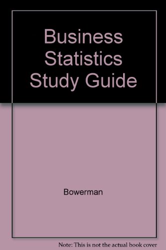 Beispielbild fr Business Statistics Study Guide zum Verkauf von Irish Booksellers