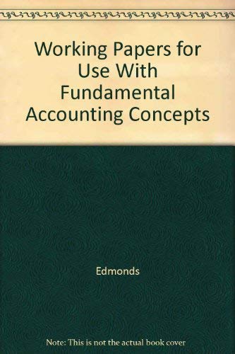 Imagen de archivo de Working Papers for use with Fundamental Financial Accounting Concepts Fourth Edition a la venta por HPB-Red