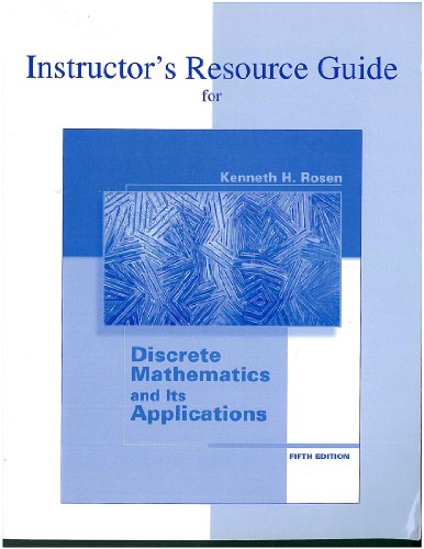 Beispielbild fr McGraw-Hill: Instructor's Resource Guide for Discrete Mathematics and Its Applications - 5th Edition zum Verkauf von Better World Books