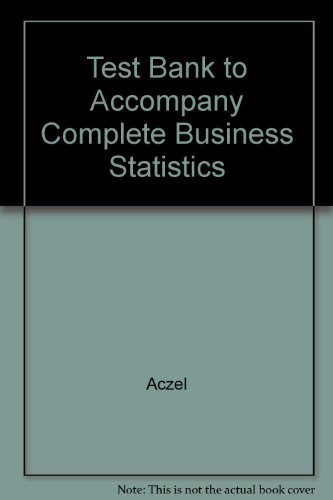 9780072479522: Test Bank to Accompany Complete Business Statistics