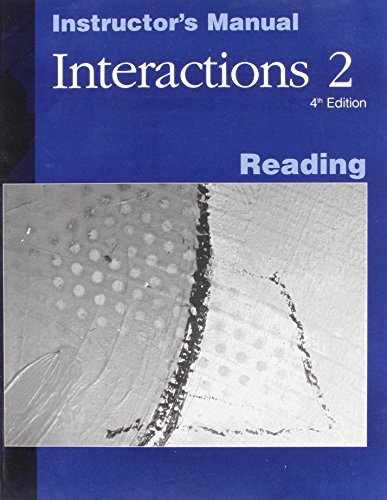 Stock image for Interactions: Reading Instructor's Manual Bk. 2: Listening and Speaking for sale by HPB-Red