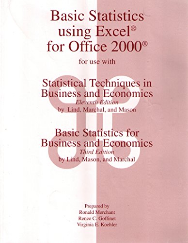 Beispielbild fr Basic Statistics Using Excel for Office 2000 zum Verkauf von Better World Books