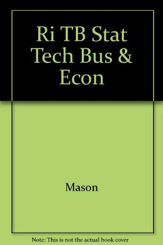 Test Bank: Tb Stat Tech Bus & Econ (9780072481662) by Mason