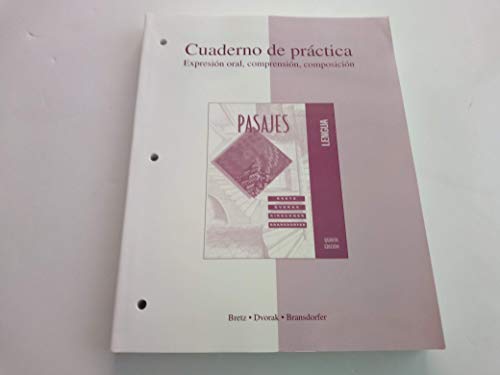 Imagen de archivo de Workbook/Lab Manual t/a Pasajes: Lengua (Cuaderno de practica: Expresion oral, comprehension, composicion) (English and Spanish Edition) a la venta por SecondSale