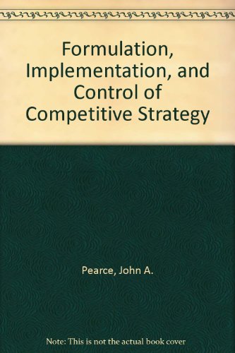 Imagen de archivo de Formulation, Implementation, and Control of Competitive Strategy a la venta por HPB-Red