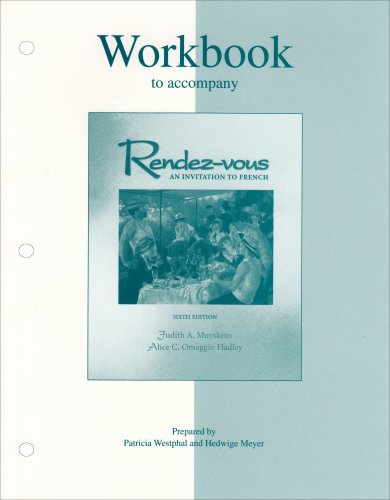 Imagen de archivo de Workbook to accompany Rendez-vous: An Invitation to French a la venta por Wonder Book