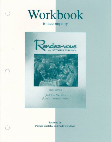Stock image for Workbook to accompany Rendez-vous: An Invitation to French for sale by Wonder Book