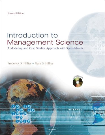 Imagen de archivo de Introduction to Management Science: A Modeling and Case Studies Approach With Spreadsheets (Irwin/Mcgraw-Hill Series in Operations and Decision Sciences.) a la venta por HPB-Red