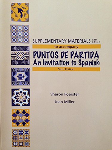 Imagen de archivo de Supplementary Materials to accompany Puntos De Partida An Invitation to Spanish a la venta por Better World Books