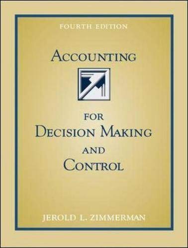 9780072501797: Accounting for Decision Making and Control