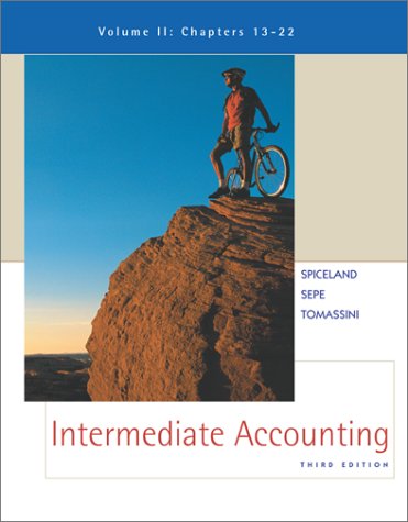 Stock image for Intermediate Accounting , Volume II, Chapters 13-22 - Text Only - J. David Spiceland - Hardcover - for sale by HPB-Red