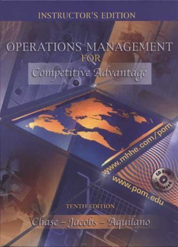 9780072506426: Operations Management for Competitive Advantage 10th Edition by Jacobs, Aquilano Chase (2004-08-01)