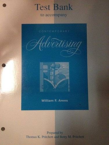 Stock image for Test Bank to Accompany Contemporary Advertising (by William F. Arens) for sale by ThriftBooks-Atlanta