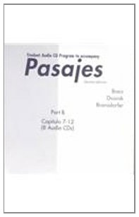 Imagen de archivo de Student Audio CD Program to Accompany Pasajes, Part B, Chapters 7-12, 5th Edition, 8 Audio CD'S a la venta por a2zbooks