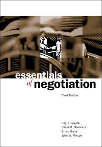 Beispielbild fr Essentials of Negotiation zum Verkauf von Your Online Bookstore