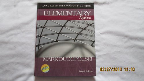 Stock image for Elementary Algebra Annotated Instructor's Edition Fourth Edition for sale by Nationwide_Text