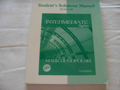 Stock image for Students Solutions Manual for use with Intermediate Algebra for sale by Mr. Bookman