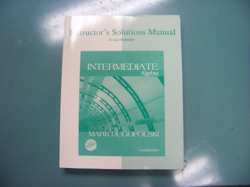 9780072546460: Instructor's Solutions Manual to Accompany Intermediate Algebra