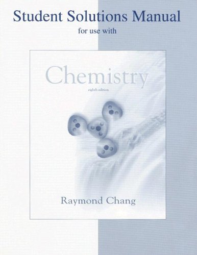 Imagen de archivo de Student Solution Manual to Accompany Chemistry a la venta por Once Upon A Time Books