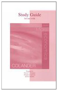 Microeconomics Study Guide (9780072552072) by Colander, David C; Colander, David