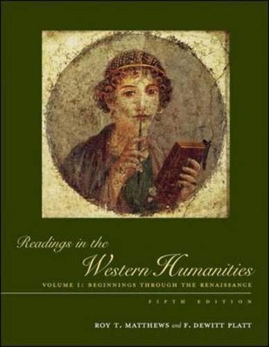 Beispielbild fr Readings in the Western Humanities, Volume 1 zum Verkauf von Wonder Book