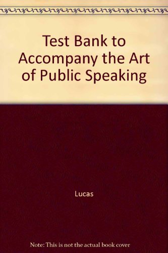 Stock image for Test Bank to Accompany the Art of Public Speaking for sale by HPB-Red