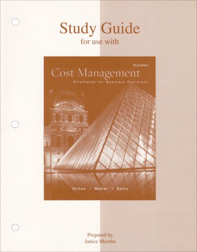 Beispielbild fr Study Guide to accompany Cost Management: Strategies for Business Decisions, Third Edition zum Verkauf von Irish Booksellers