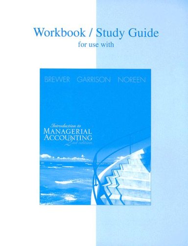 Imagen de archivo de Study Guide/Workbook for use with Introduction to Managerial Accounting a la venta por BookHolders