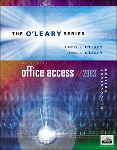 Imagen de archivo de O'Leary Series : Microsoft Access 2003 Introductory a la venta por Better World Books: West