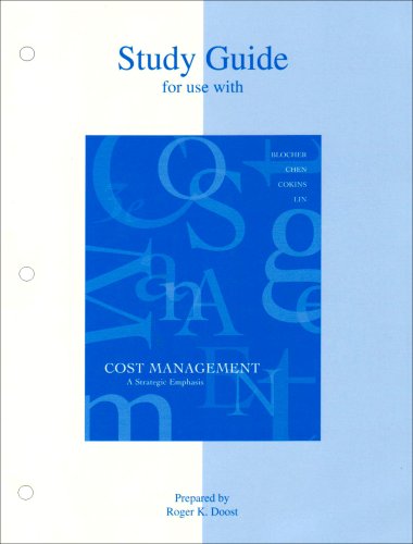 Imagen de archivo de Study Guide for use with Cost Mangement: A Strategic Emphasis a la venta por Irish Booksellers