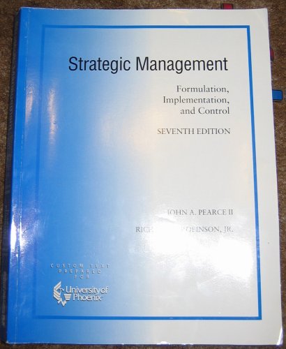 Stock image for Strategic Management: Formulation, Implementation, and Control for sale by Lexington Books Inc