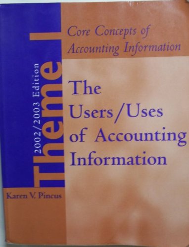 9780072839272: The User/Uses of Accounting Information (Core Concepts of Accounting Information, 2002/2003 Theme 1)