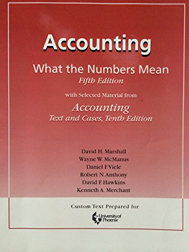 Stock image for Accounting: What the Numbers Mean (University of Phoenix) for sale by Wonder Book