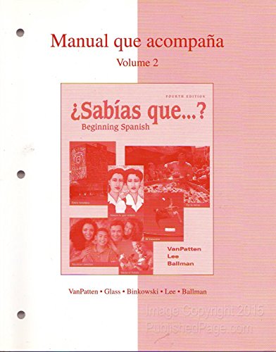 Stock image for Workbook/Lab Manual Volume 2 to Accompany Sabas Que? for sale by ThriftBooks-Dallas