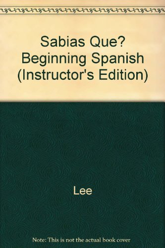 SabÃƒ Ã‚as Que: Instructor's Edition (9780072859959) by VanPatten, Bill