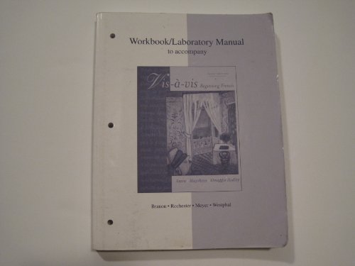 Imagen de archivo de Workbook/Lab Manual to accompany Vis-a-vis: Beginning French a la venta por Ergodebooks