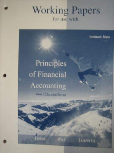 9780072869958: Working Papers for Use With Principles of Financial Accounting: Chapters 1-17
