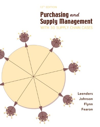 Imagen de archivo de Purchasing and Supply Management : With 50 Supply Chain Cases a la venta por Better World Books