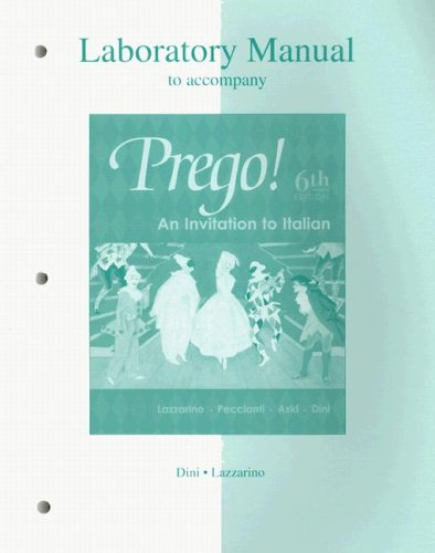 Beispielbild fr Laboratory Manual to accompany Prego! An Invitation to Italian zum Verkauf von Ergodebooks