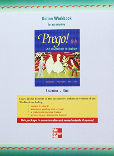 Stock image for Digital (Electronic) Workbook to accompany Prego! An Invitation to Italian for sale by dsmbooks