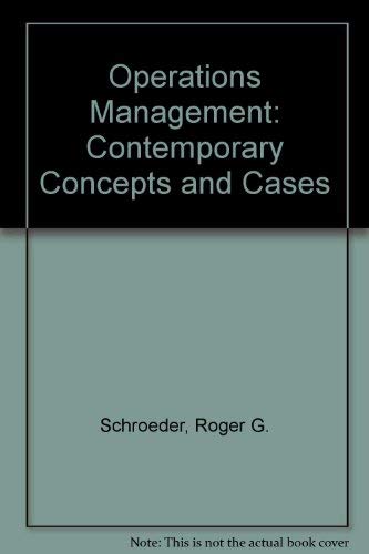 Stock image for Operations Management: Contemporary Concepts and Cases (Book + CD) for sale by THE OLD LIBRARY SHOP