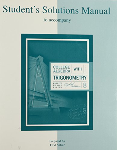 9780072917697: College Algebra With Trigonometry Student Solutions Manual