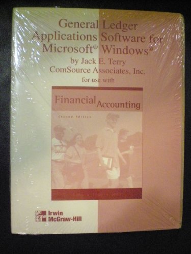 General Ledger Applications Software for Microsoft Windows for Use With Financial Accounting (9780072924121) by Terry, Jack E.