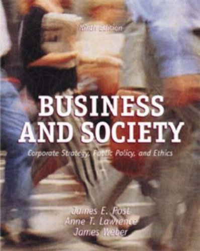 Beispielbild fr Business and Society: Corporate Strategy, Public Policy and Ethics zum Verkauf von Anderson Book