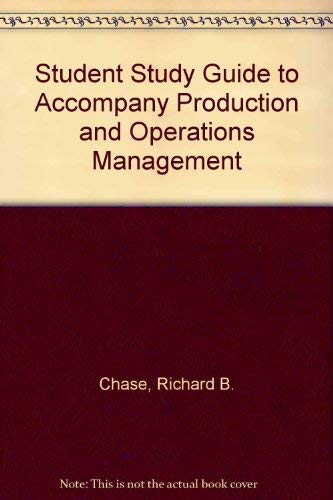 Imagen de archivo de Student Study Guide to Accompany "Production and Operations Management. a la venta por D2D Books