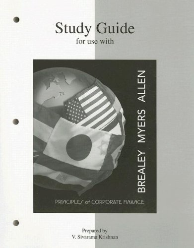 Imagen de archivo de Study Guide to accompany Principles of Corp. Finance a la venta por HPB-Red