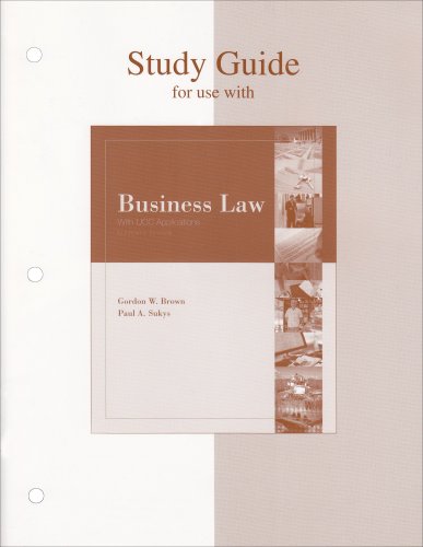 Stock image for Business Law with UCC Applications, Study Guide for sale by HPB-Red