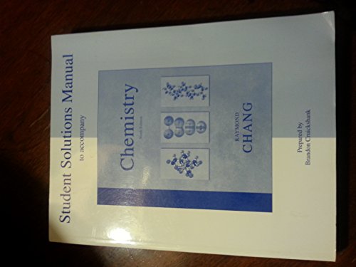 Imagen de archivo de Student Solutions Manual to accompany Chemistry a la venta por Hawking Books