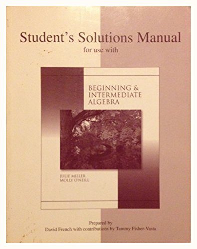 Immagine dell'editore per Student's Solutions Manual for use with Beginning and Intermediate Algebra venduto da Bookmans