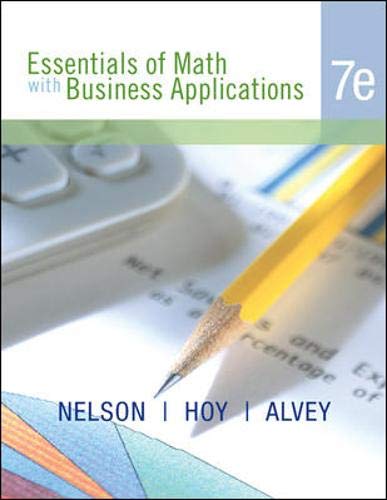 Beispielbild fr Essentials of Math with Business Applications, Student Edition zum Verkauf von BooksRun